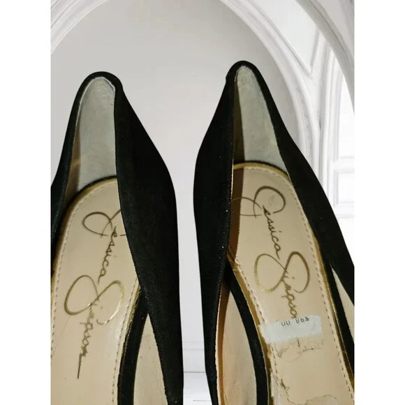 Jessica Simpson Rebeca 5.5" High Heels Sz 8 Women's Platform Pump Black Suede - Picture 6 of 16